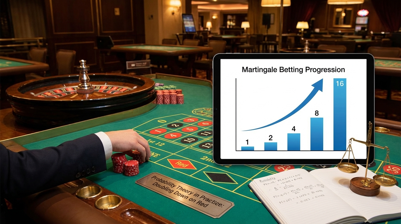 Probability theory explaining progressive betting: Martingale system for Roulette/Casino.