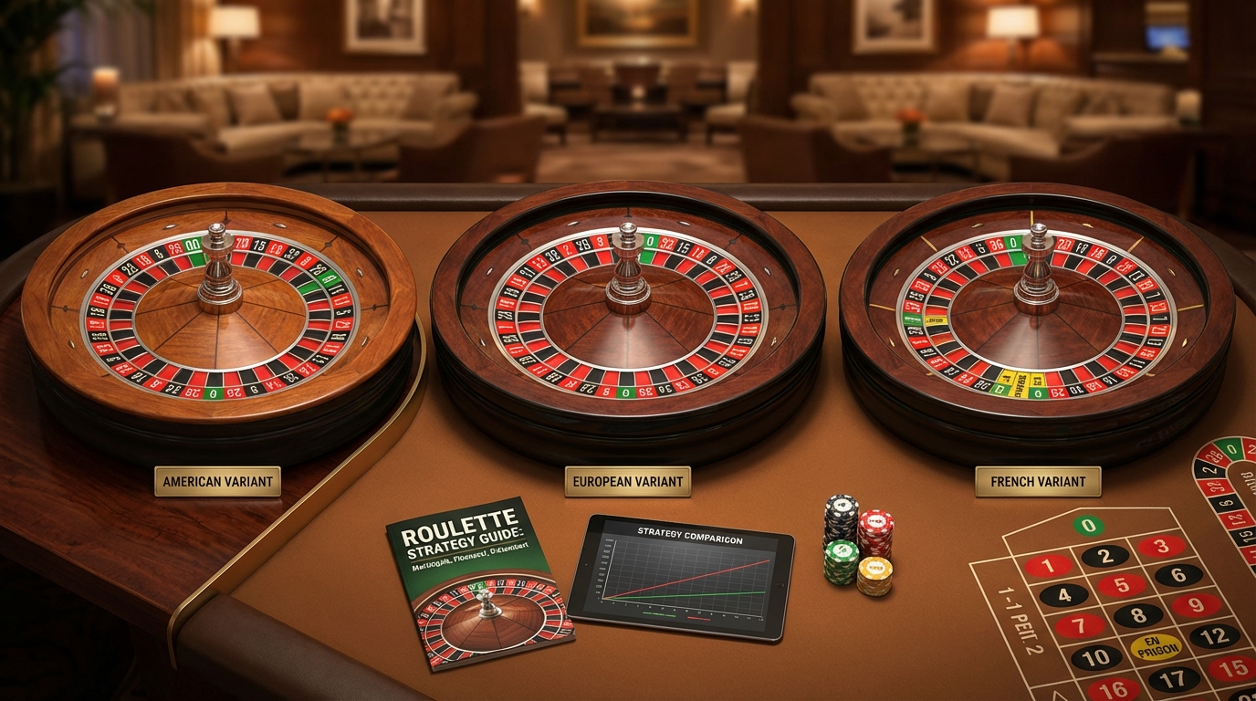 Roulette wheel comparison: European, American, French. Strategy guides, Martingale, Fibonacci.