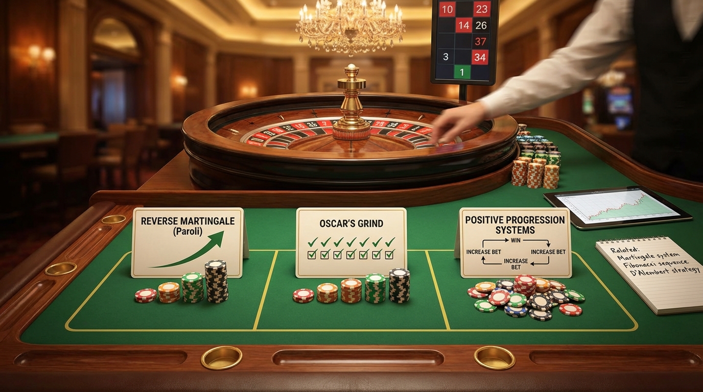 Reverse Martingale, Oscar's Grind, positive progression strategies explained. Gambling systems chart.